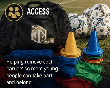 Elite Alliance access graphic showing kit, cones and footballs